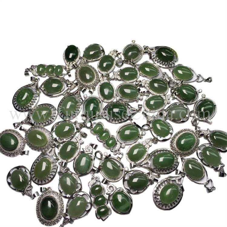 Fine Art Natural Chrysoprase 925 Sterling Sliver Pendant Vintae Cabochon Fashion Gift 11