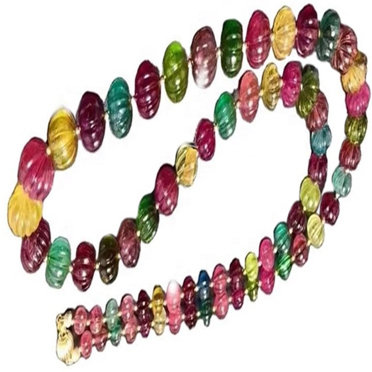 berkualiti tinggi berwarna-warni tourmaline rubellite natural batu kalung yang sihat 7