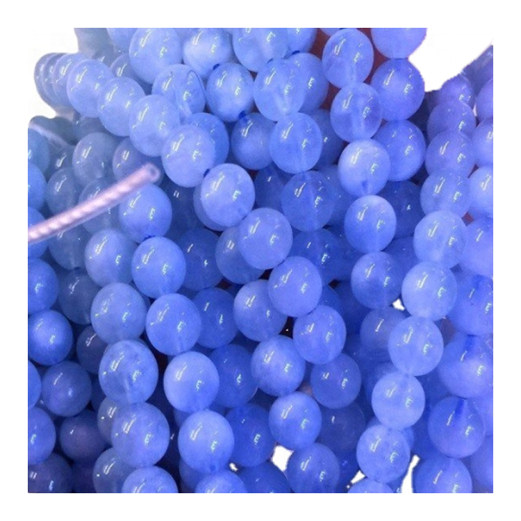 អង្កាំ quamarine ពណ៌ខៀវ។ អង្កាំដែលរលុងមូលធម្មជាតិ។ លក់ដោយ strand 16 អ៊ីញ។ ទំហំ 6 មម 8 មម 10 មម 12 មម 7