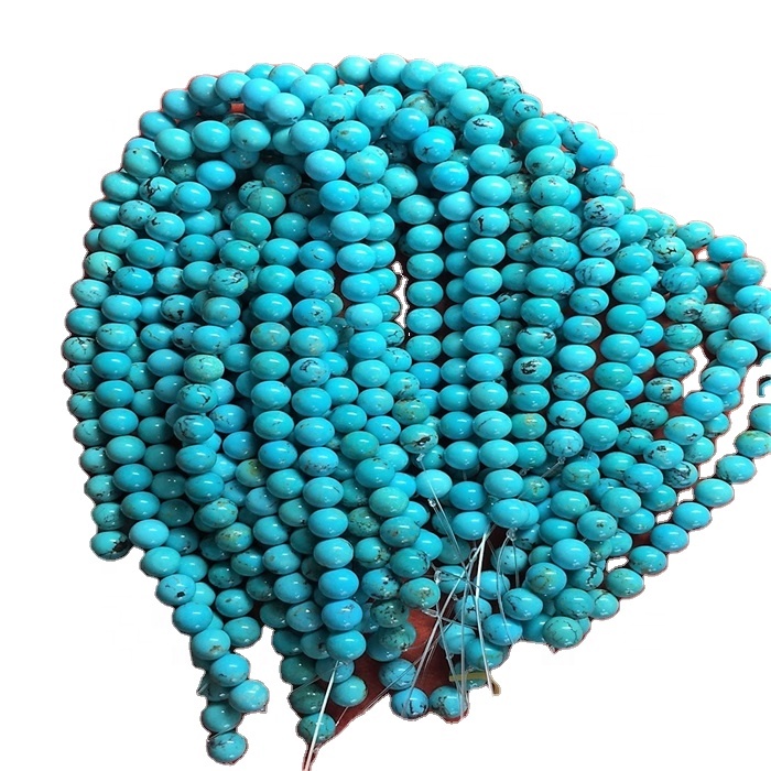 Природни тиркизна мазни кружни монистра одделение круг лабава монистра целосна жица круг 30