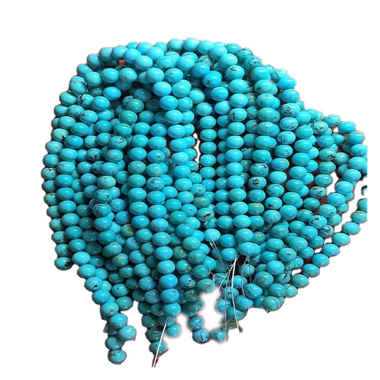 Природни тиркизна мазни кружни монистра одделение круг лабава монистра целосна жица круг 12