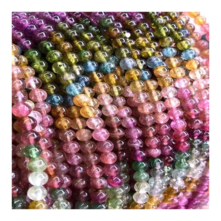 Трговија на големо природно лабава Gemstones Tourmaline круг монистра за нараквици одлуки 13