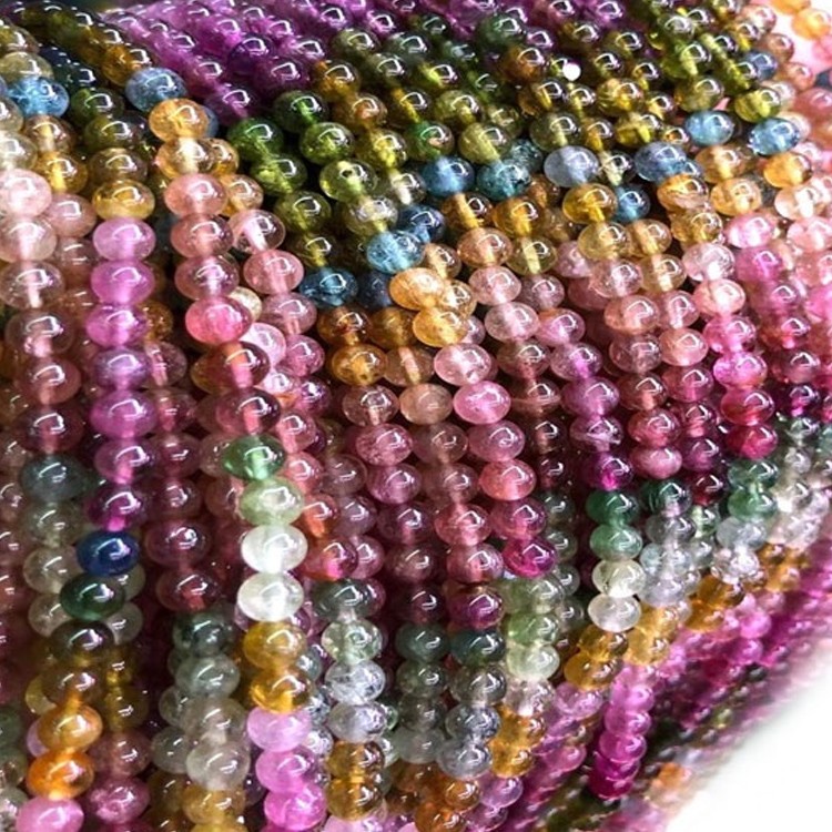 Трговија на големо природно лабава Gemstones Tourmaline круг монистра за нараквици одлуки 15