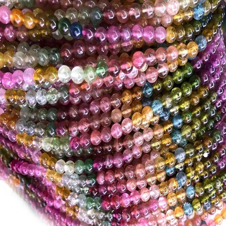 Трговија на големо природно лабава Gemstones Tourmaline круг монистра за нараквици одлуки 17