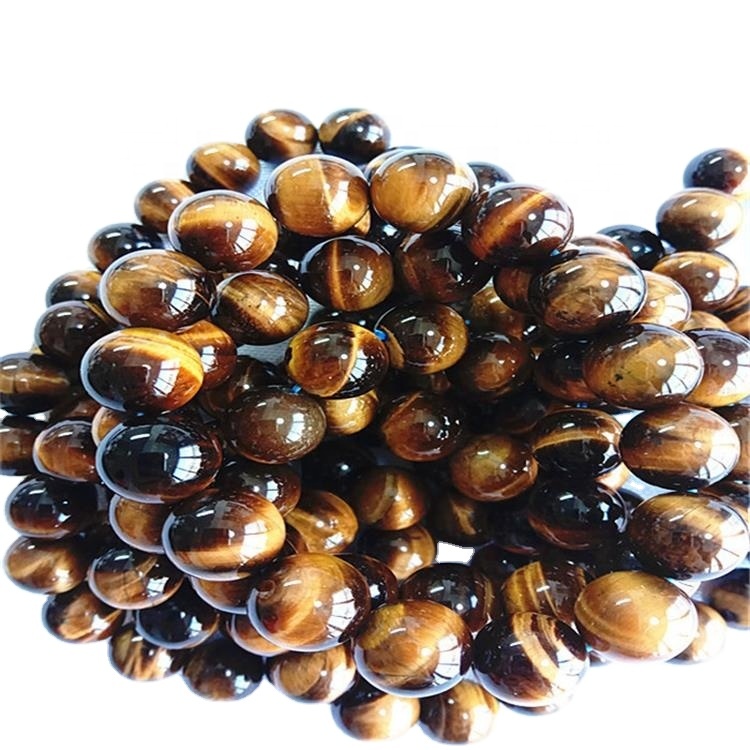 Природна жолта тигар око нараквица круг облик монистра мазна скапоцен камен 31