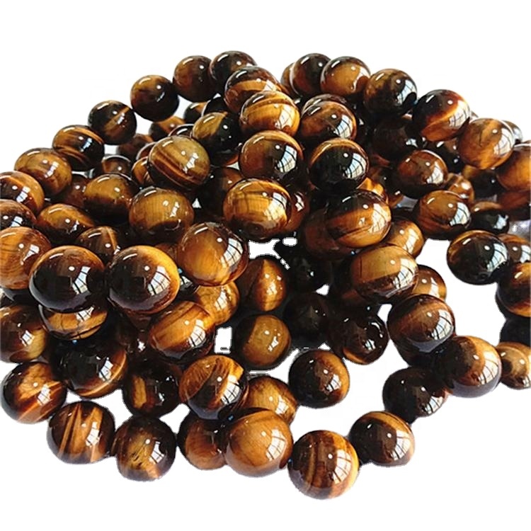 Природна жолта тигар око нараквица круг облик монистра мазна скапоцен камен 33