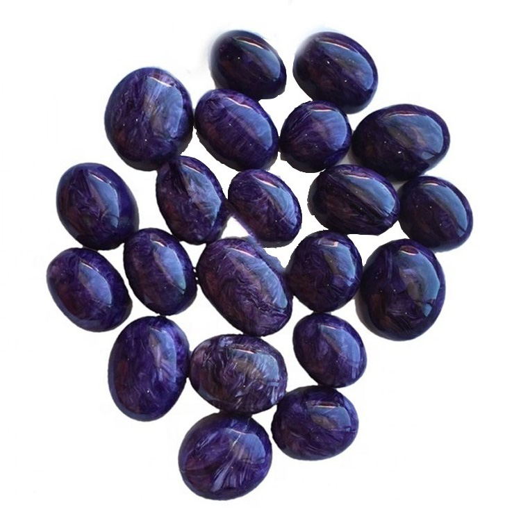 Charoite OLAL កាត់ Gemstone Cabochon សម្រាប់គ្រឿងអលង្ការកាបូធូសធម្មជាតិ 15
