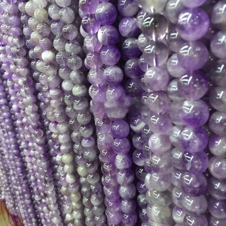 Трговија на големо добавувач Gemstone Beadsnatural Amethyst Gemstone монистра 17