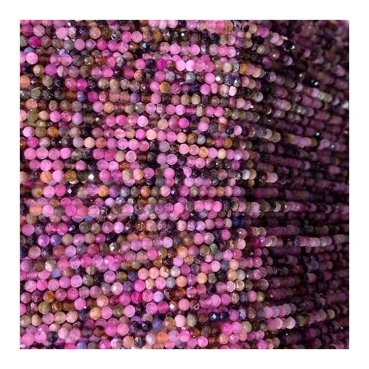 ମଲ୍ଟି ଟୁର୍ମାଲିନ୍ ଫେସେଟେଡ୍ ବିଡ୍ ପ୍ରାକୃତିକ ଖାଲି ରତ୍ନ ପଥର ବିଡ୍ |1 13