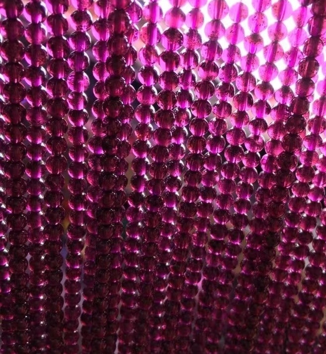 Granos de granate rojos naturales Forma redonda facetada para pulseras Collar de bricolaje Joyas de bricolaje Haciendo gemas Piedra espaciadora 17