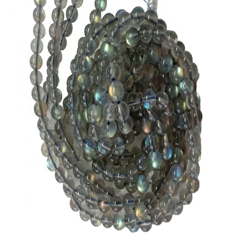 Piedra preciosa labradorita redonda de 8-14 mm para joyería que hace cuentas pulsera collar de piedras preciosas sueltas 15