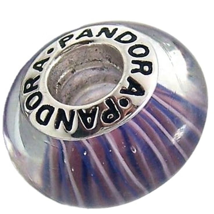 925 Sterling Silver Charms Crystal Lampwork & Gler Blue Zh123 Aigs Af ZH 17