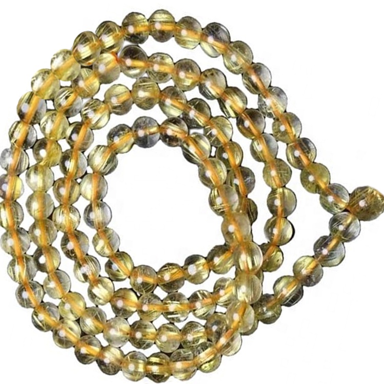 گولڊن رٽيلٽ کوارٽز 7 ايم ايم بيڊس ڪنگڻ جي وڏي مقدار ۾ ٺاهيندا آهن 15