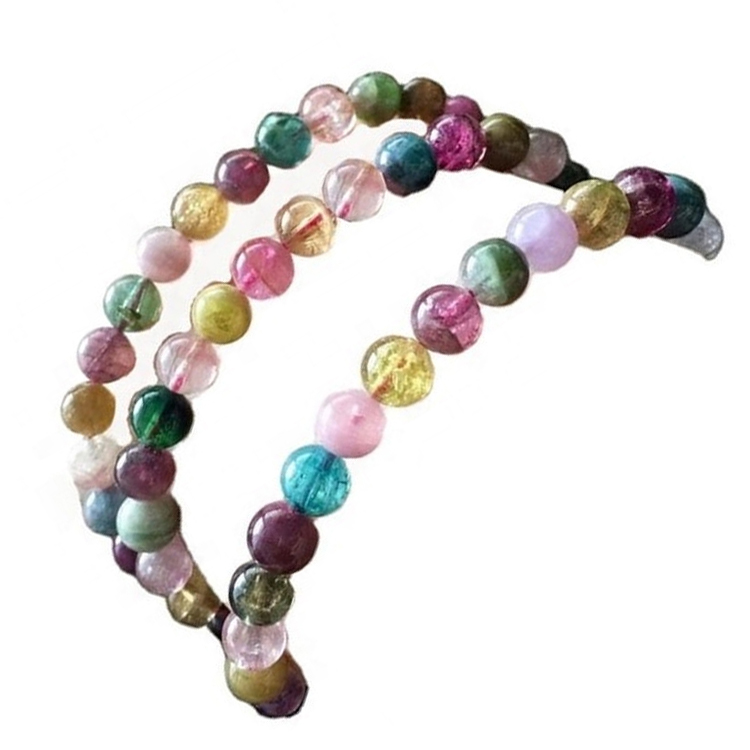 Multi Tourmaline Beads Hilir Batu Batu Permata Longgar 6