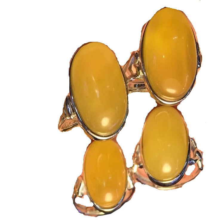 Perhiasan Cincin Amber Alami Asli / Desain Fashion Batu Permata 9