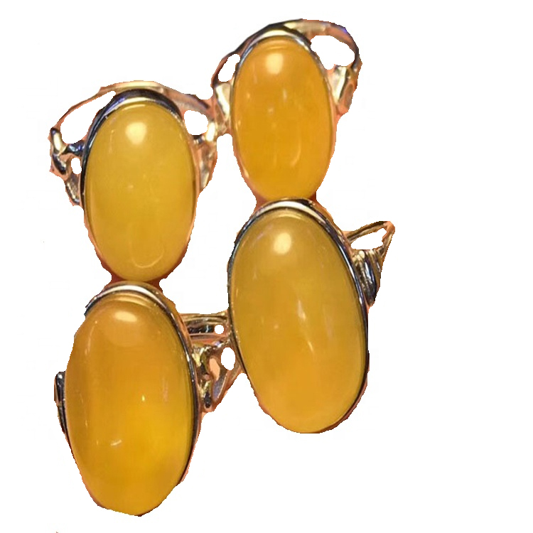 Perhiasan Cincin Amber Alami Asli / Desain Fashion Batu Permata 11