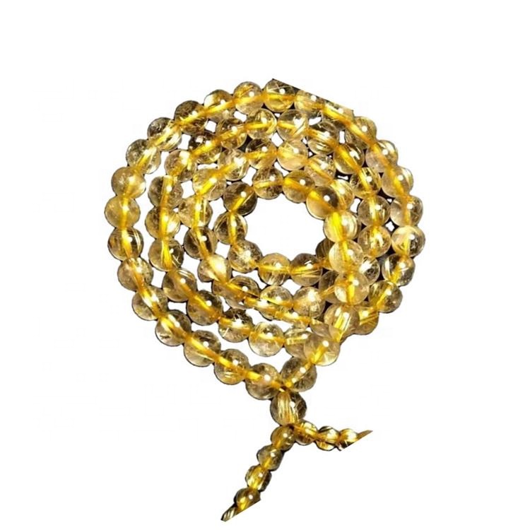 Золотий рутилований кварц, дорогоцінний камінь, круглі намиста, ювелірні вироби 18