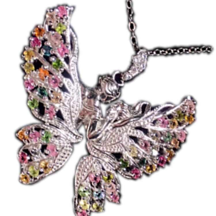 자연 핑크 토르말린 펜던트 925 스털링 실버 펜던트 선물 전기 기념일 선물 7