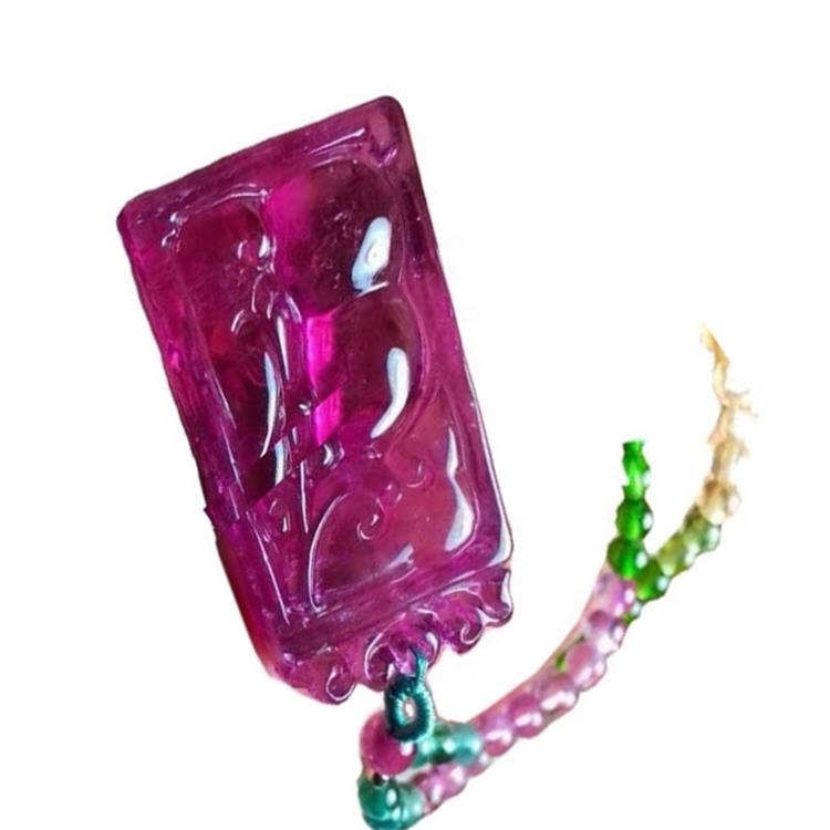 טאָומאַלינע רובליט נאַטוראַל שטיין געזונט האַלדזבאַנד 18