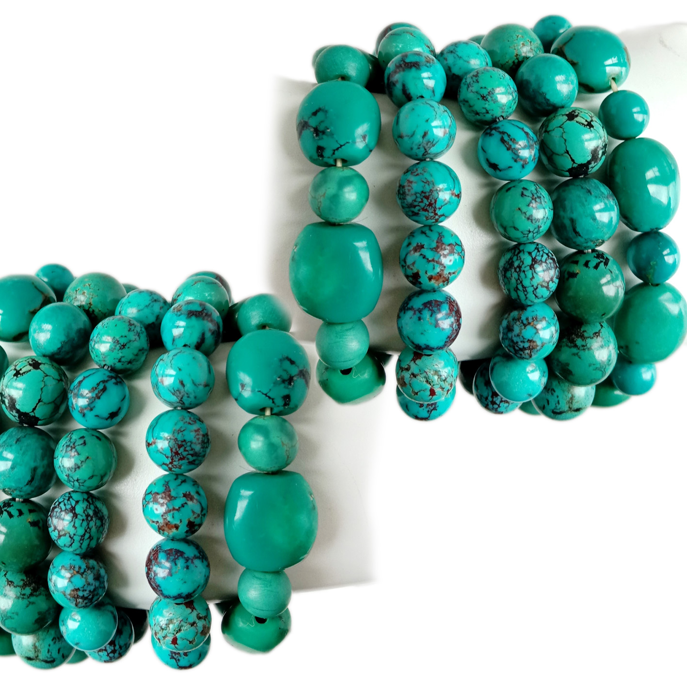 藍色綠松石高品質圓形 9 毫米至 12 毫米光滑寶石珠絕對未經處理的天然珠 9