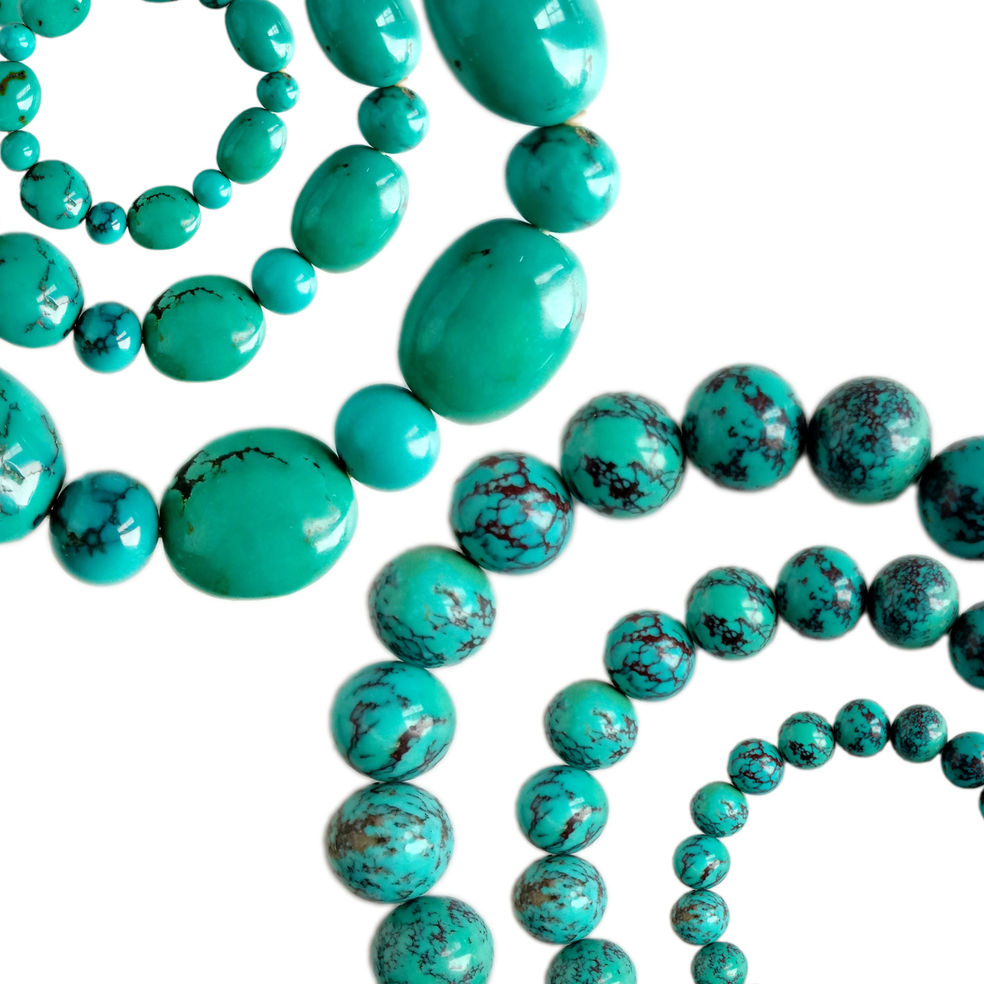 藍色綠松石高品質圓形 9 毫米至 12 毫米光滑寶石珠絕對未經處理的天然珠 10