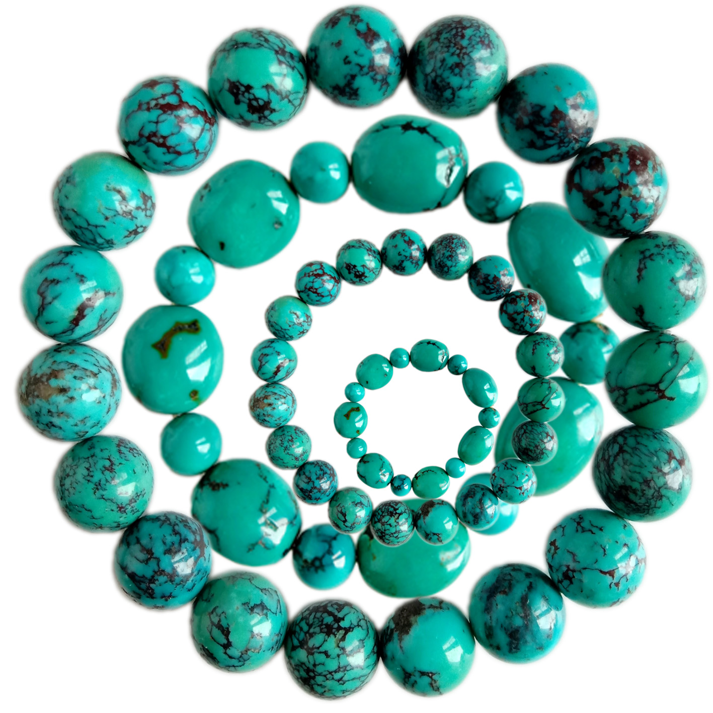 藍色綠松石高品質圓形 9 毫米至 12 毫米光滑寶石珠絕對未經處理的天然珠 11