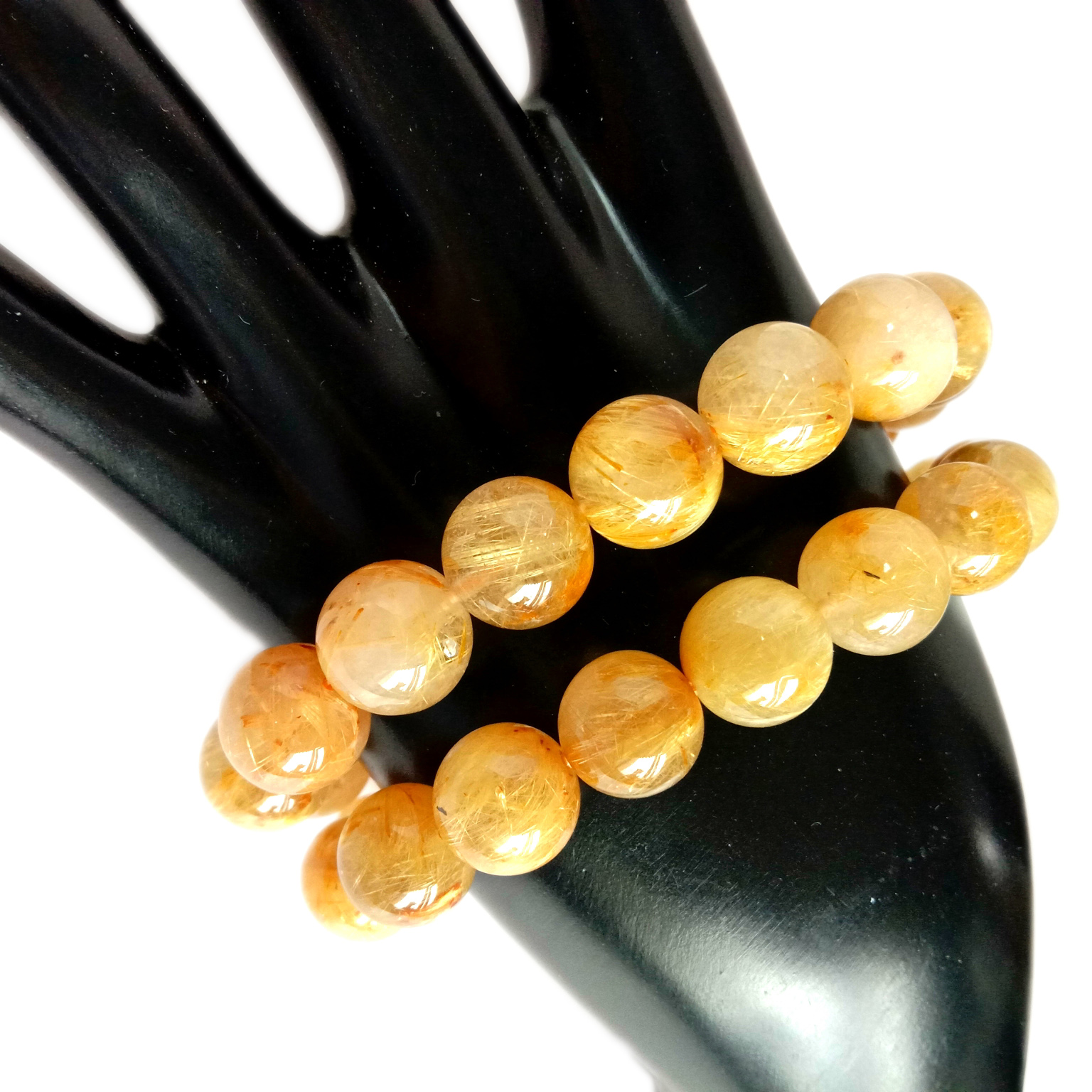 נאַטירלעך גאָלד רוטילאַטעד קוואַרץ שטיין קרעל 12 מם גלאַט קייַלעכיק קרעל פּרעכטיק 9