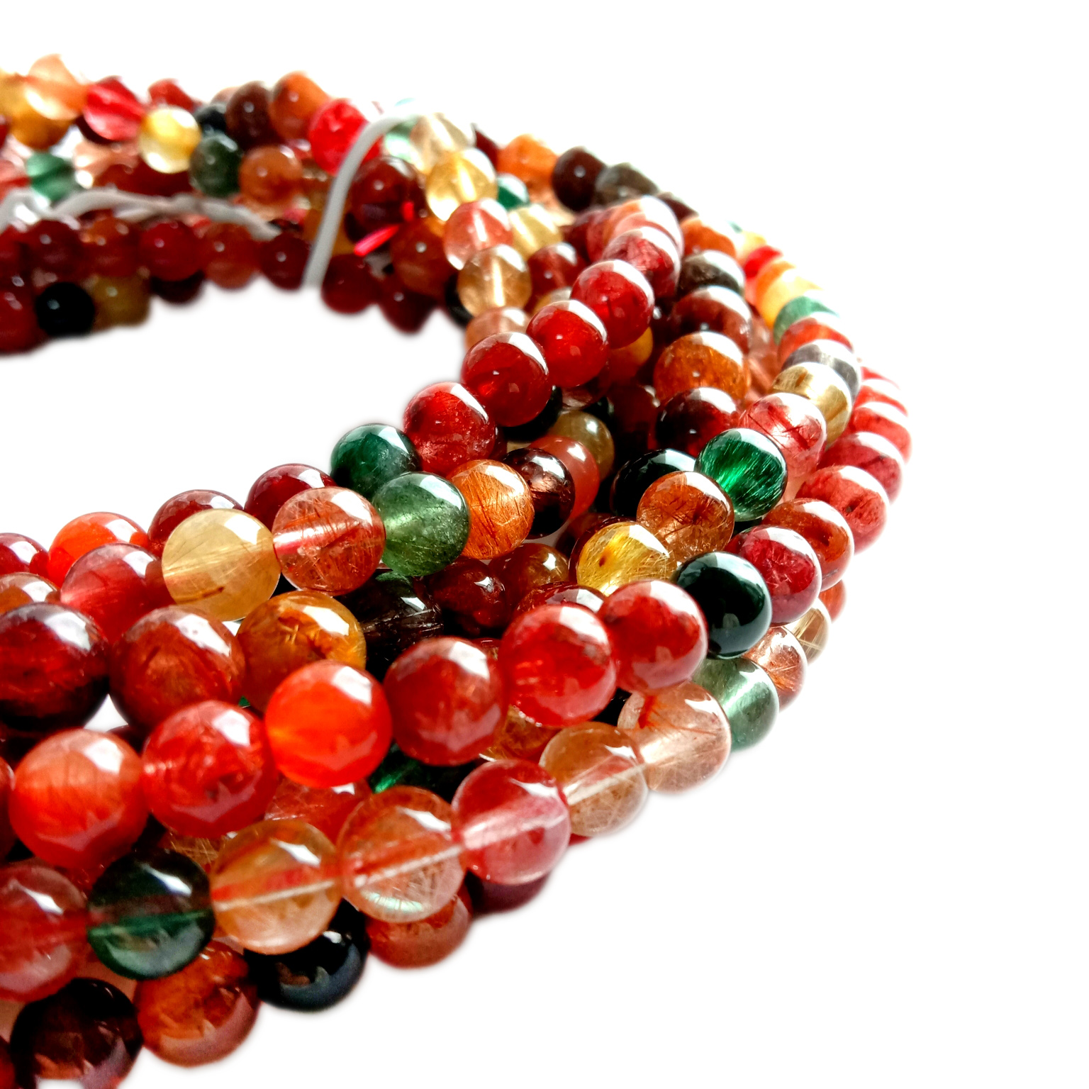 עכט נאַטירלעך קופּער פאַרביק רוטילאַטעד קוואַרץ קריסטאַל קאַץ אויג קלאָר גאָלד רוטילאַטעד קייַלעכיק קרעלן 11