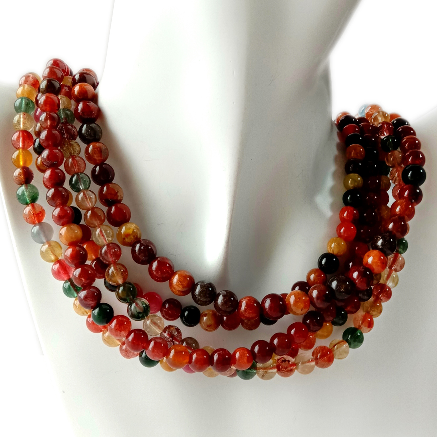 עכט נאַטירלעך קופּער פאַרביק רוטילאַטעד קוואַרץ קריסטאַל קאַץ אויג קלאָר גאָלד רוטילאַטעד קייַלעכיק קרעלן 8