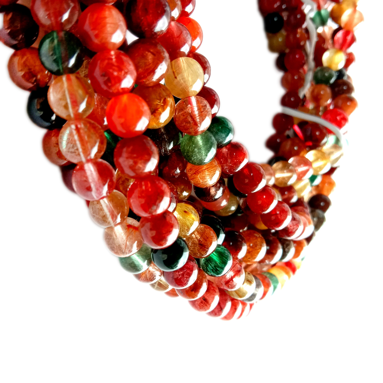 עכט נאַטירלעך קופּער פאַרביק רוטילאַטעד קוואַרץ קריסטאַל קאַץ אויג קלאָר גאָלד רוטילאַטעד קייַלעכיק קרעלן 10