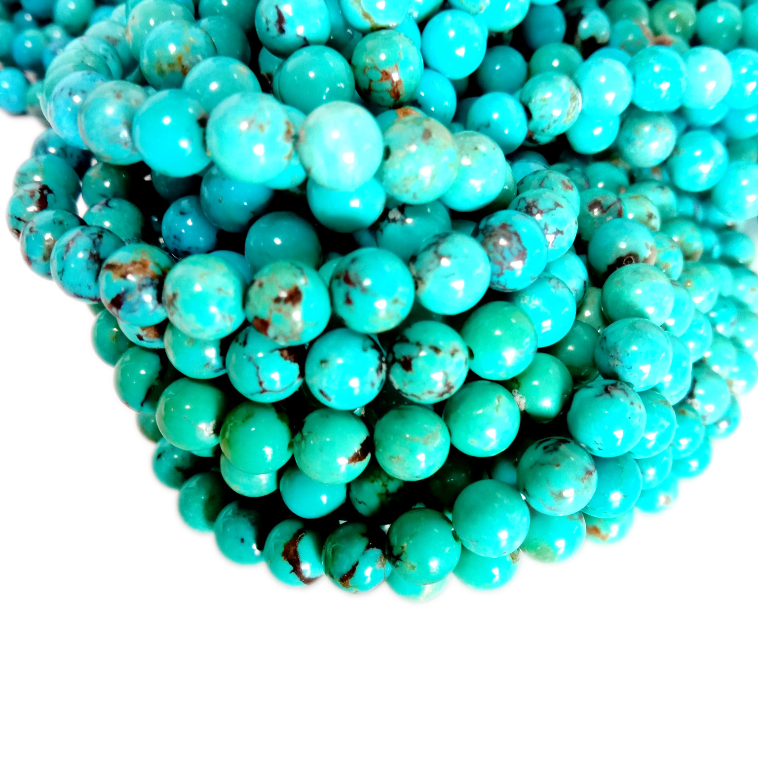 Turquoise Polished Smooth Loose Round Smooth Blue Turquoise Round Loose Bead 12