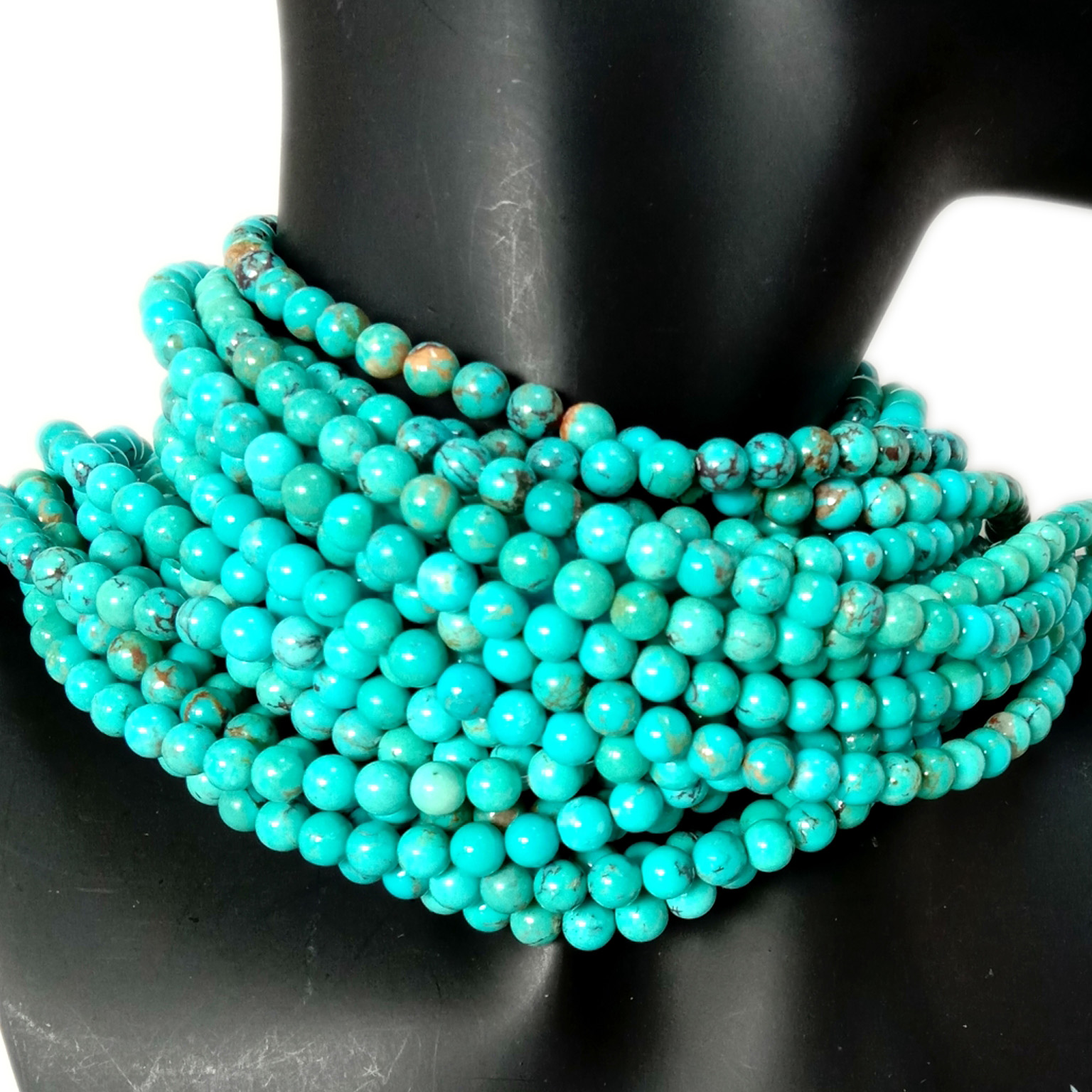 Turquoise Polished Smooth Loose Round Smooth Blue Turquoise Round Loose Bead 8
