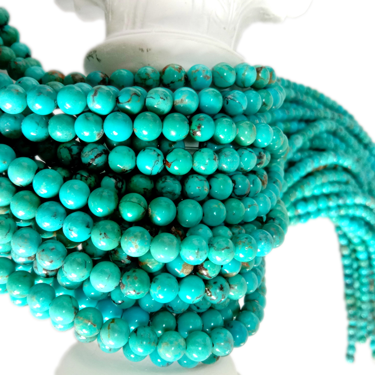 Turquoise Polished Smooth Loose Round Smooth Blue Turquoise Round Loose Bead 10