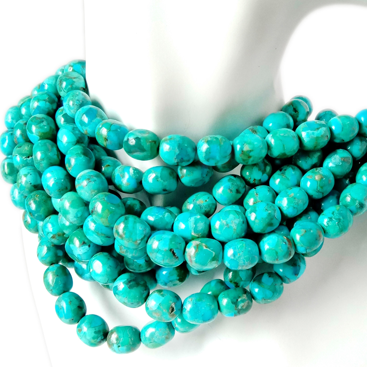 Perles Howlite Turquoise lisses, 16 pouces, prix de gros 8