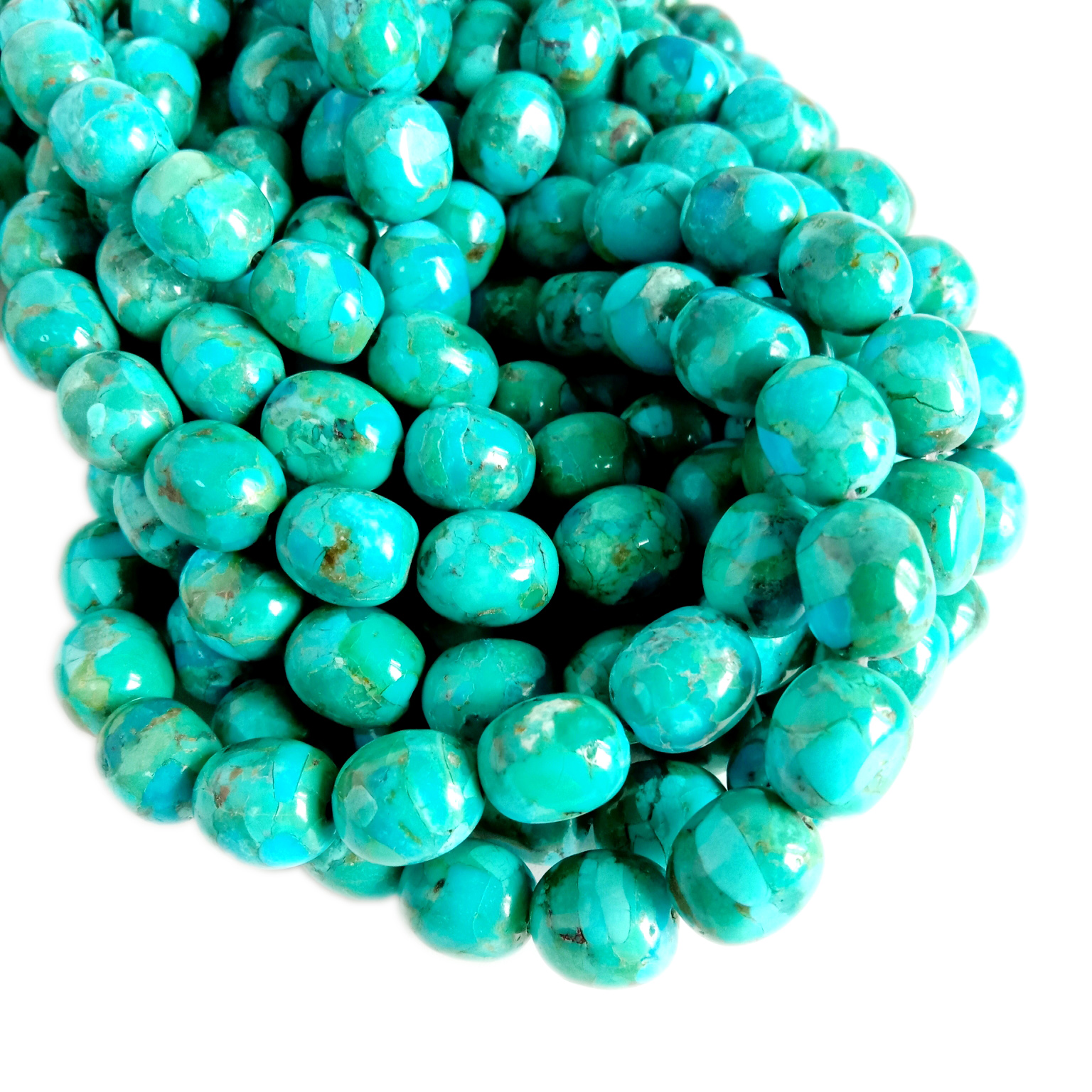Perles Howlite Turquoise lisses, 16 pouces, prix de gros 10