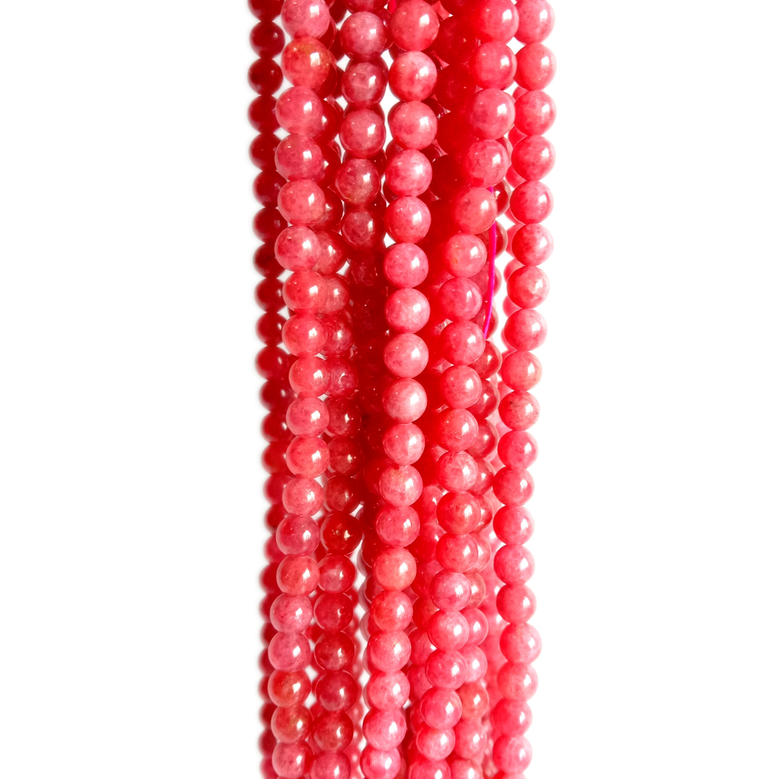 ಅಪ್ಪಟ ನೈಸರ್ಗಿಕ ಗುಲಾಬಿ ಗುಲಾಬಿ ರೋಡೋನೈಟ್ ಲೂಸ್ ಬೀಡ್ಸ್ ರೌಂಡ್ ಶೇಪ್ 6mm 13