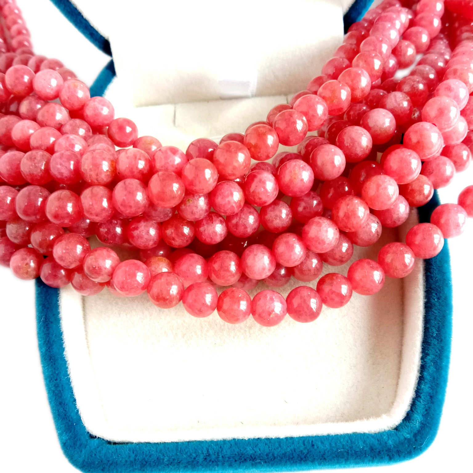 ಅಪ್ಪಟ ನೈಸರ್ಗಿಕ ಗುಲಾಬಿ ಗುಲಾಬಿ ರೋಡೋನೈಟ್ ಲೂಸ್ ಬೀಡ್ಸ್ ರೌಂಡ್ ಶೇಪ್ 6mm 10