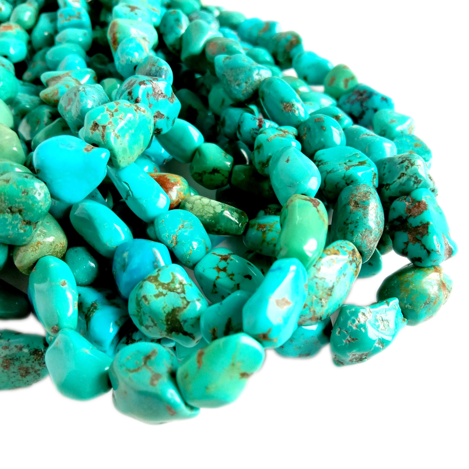 Natural Turquoise Beads Genuine Turquoise Smooth Rough Rondelle Nugget Chip 11