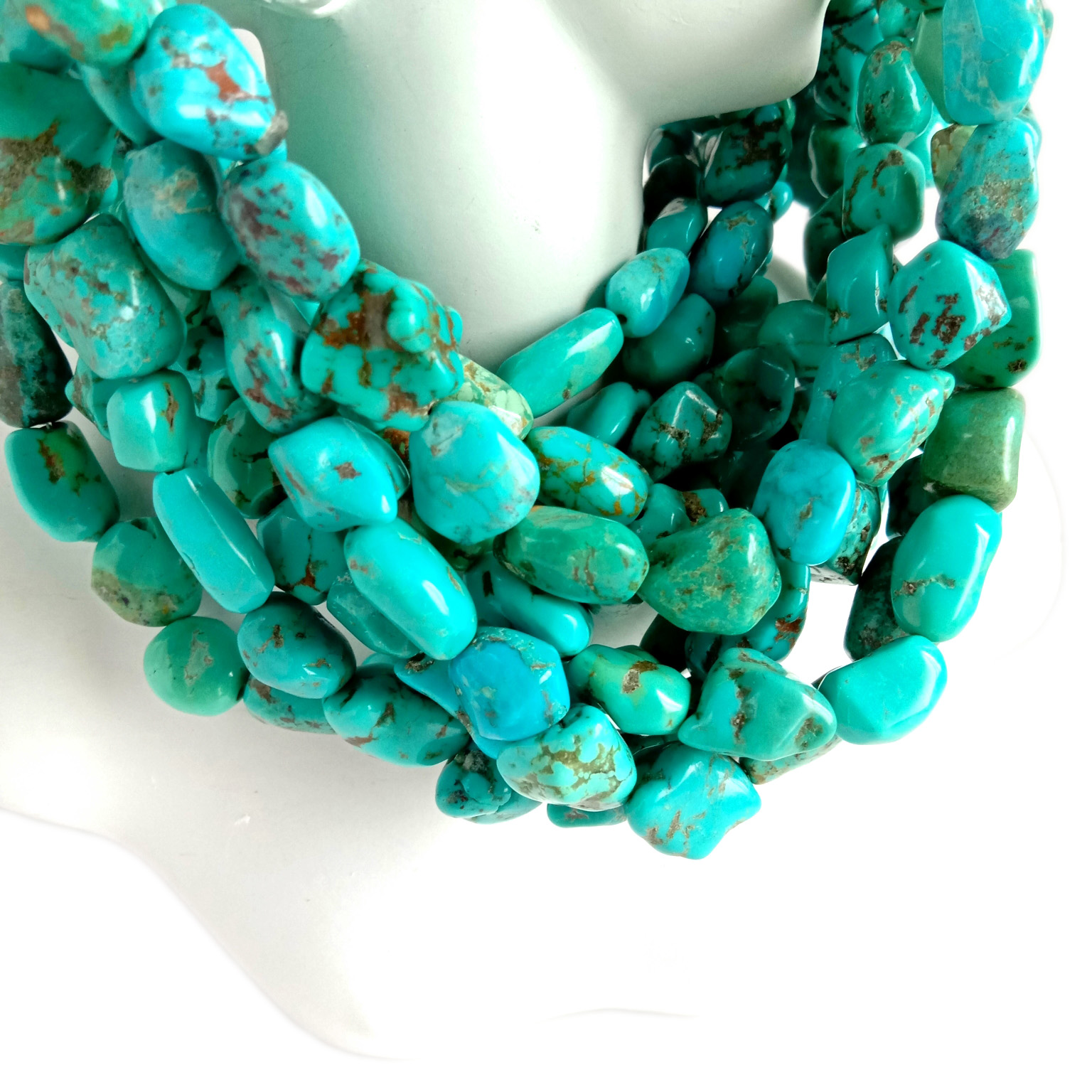 Natural Turquoise Beads Genuine Turquoise Smooth Rough Rondelle Nugget Chip 10