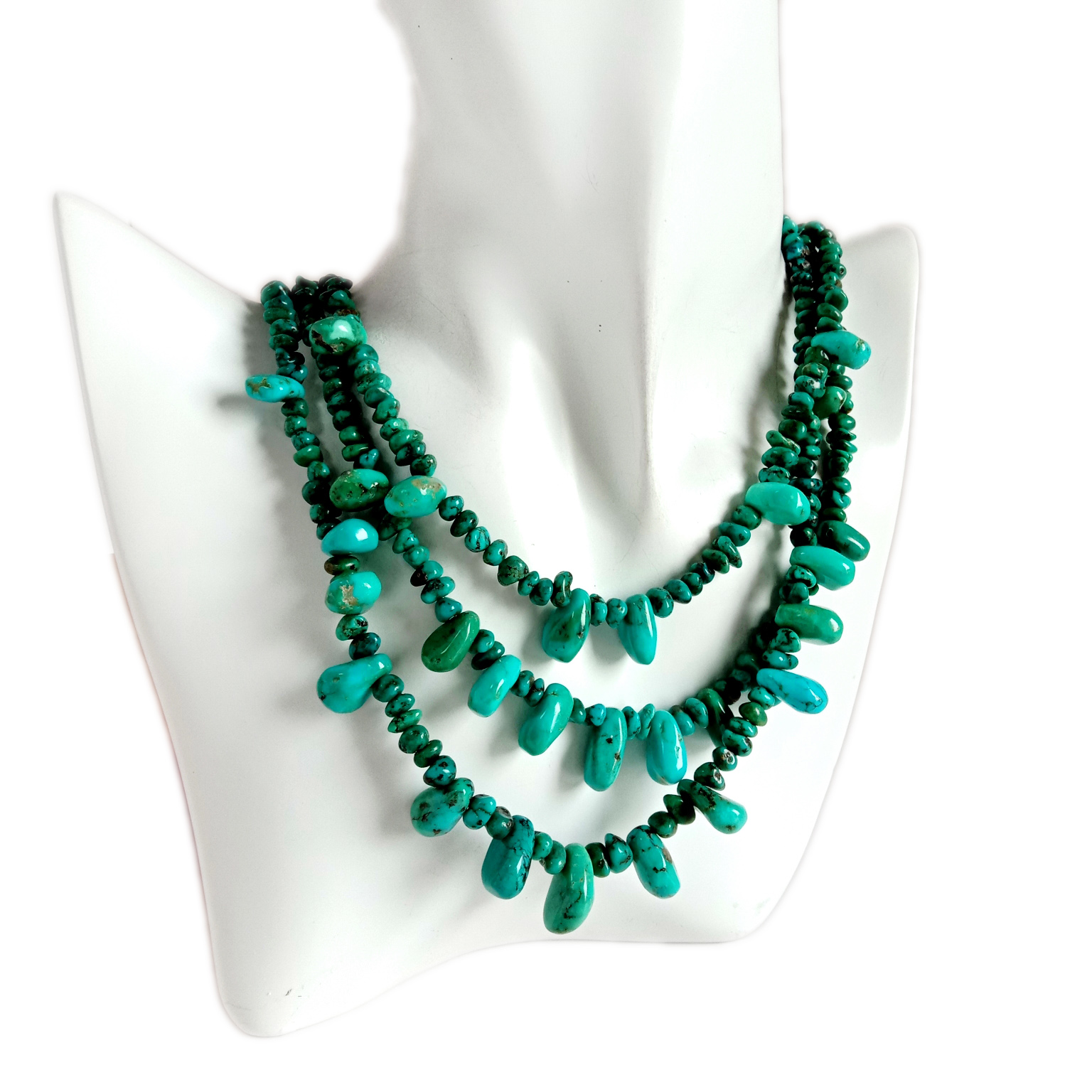 ವೈಡೂರ್ಯದ ನೆಕ್ಲೇಸ್ ಟ್ರಿಪಲ್ ಸ್ಟ್ರಾಂಡ್ ವೈಡೂರ್ಯದ ಮಣಿ ಮದುವೆಯ ನೆಕ್ಲೇಸ್ ಹೇಳಿಕೆ ವಧುವಿನ ನೆಕ್ಲೇಸ್ 8