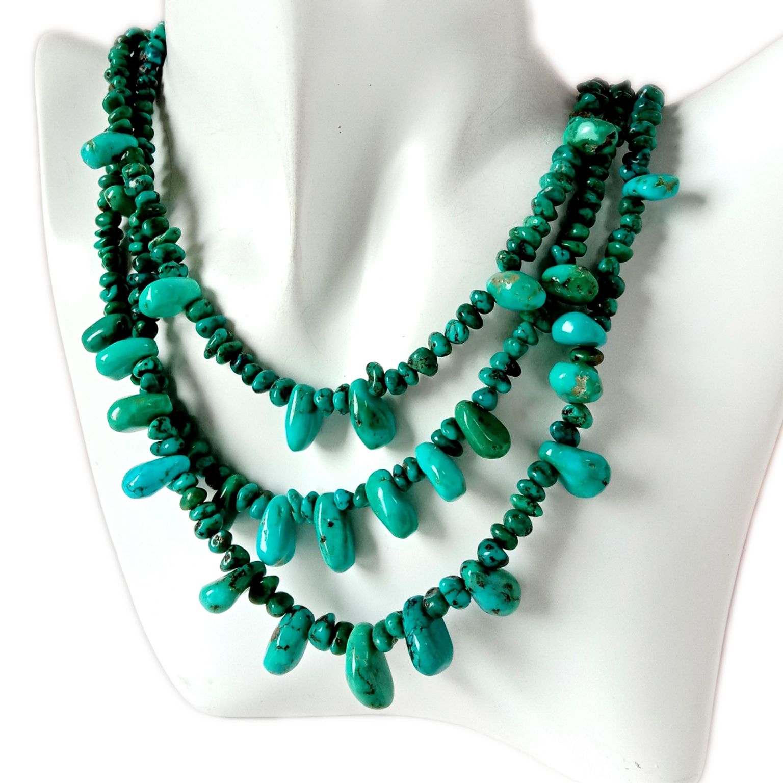 ವೈಡೂರ್ಯದ ನೆಕ್ಲೇಸ್ ಟ್ರಿಪಲ್ ಸ್ಟ್ರಾಂಡ್ ವೈಡೂರ್ಯದ ಮಣಿ ಮದುವೆಯ ನೆಕ್ಲೇಸ್ ಹೇಳಿಕೆ ವಧುವಿನ ನೆಕ್ಲೇಸ್ 9