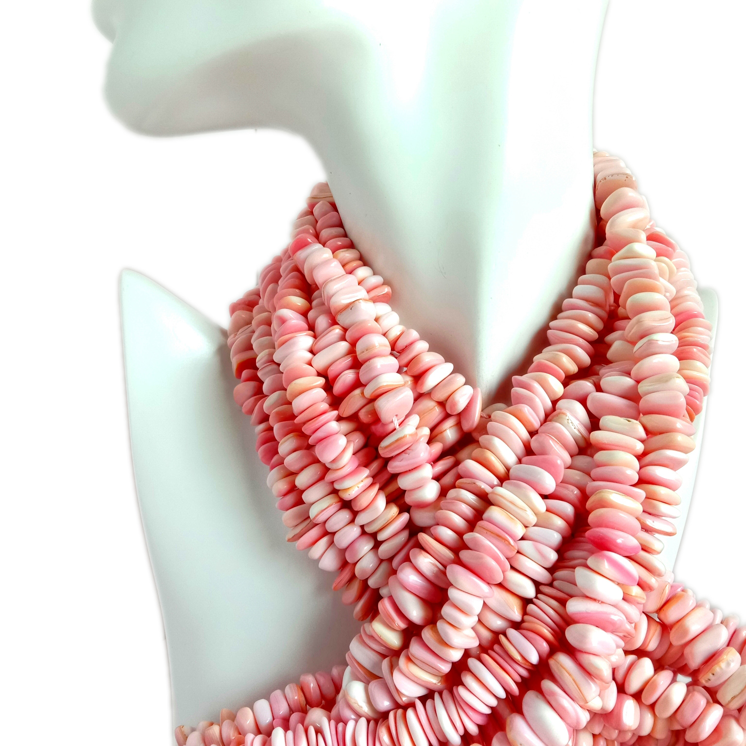 Tiny Pink Drilled Snail Shells making necklace 9