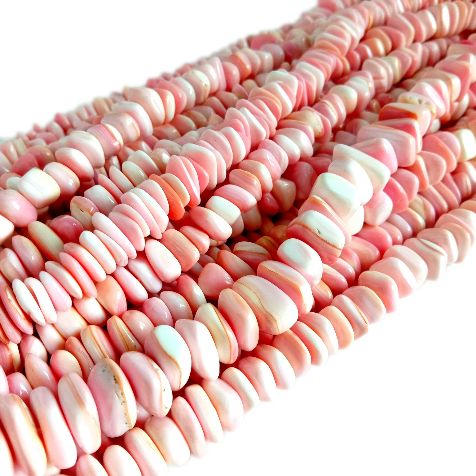Tiny Pink Drilled Snail Shells making necklace 11