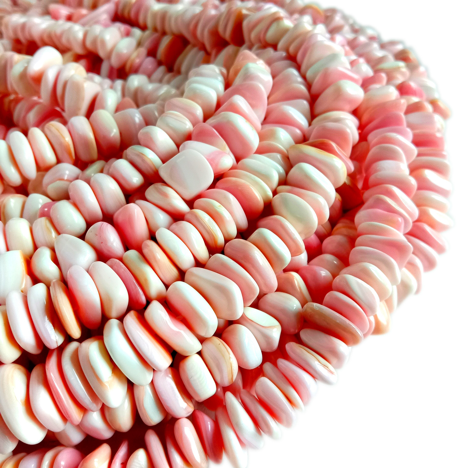 Tiny Pink Drilled Snail Shells making necklace 10
