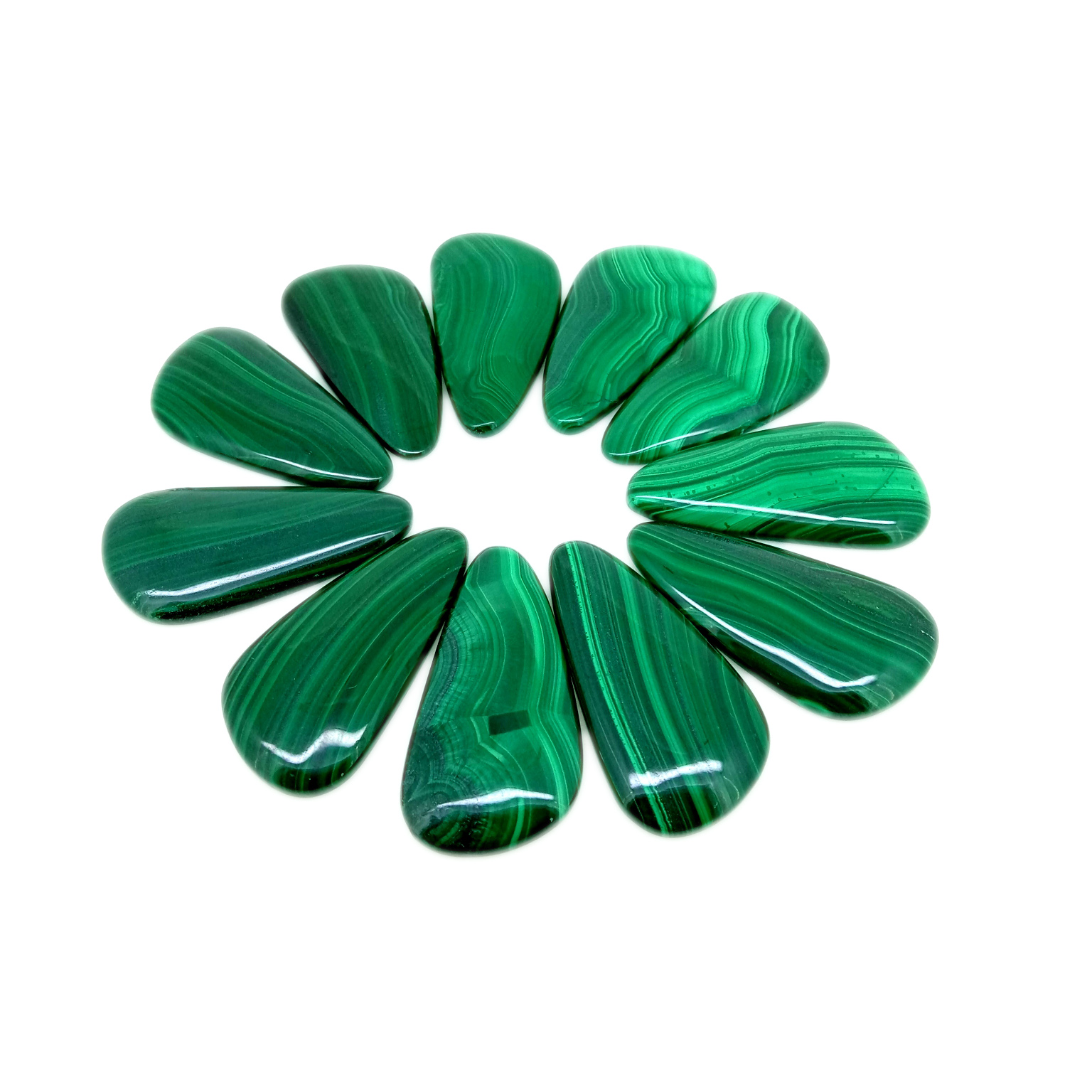 Kalîteya Top Malachite Cabochon Loose Stone Lot Wire Wrap Making Jewelry 9