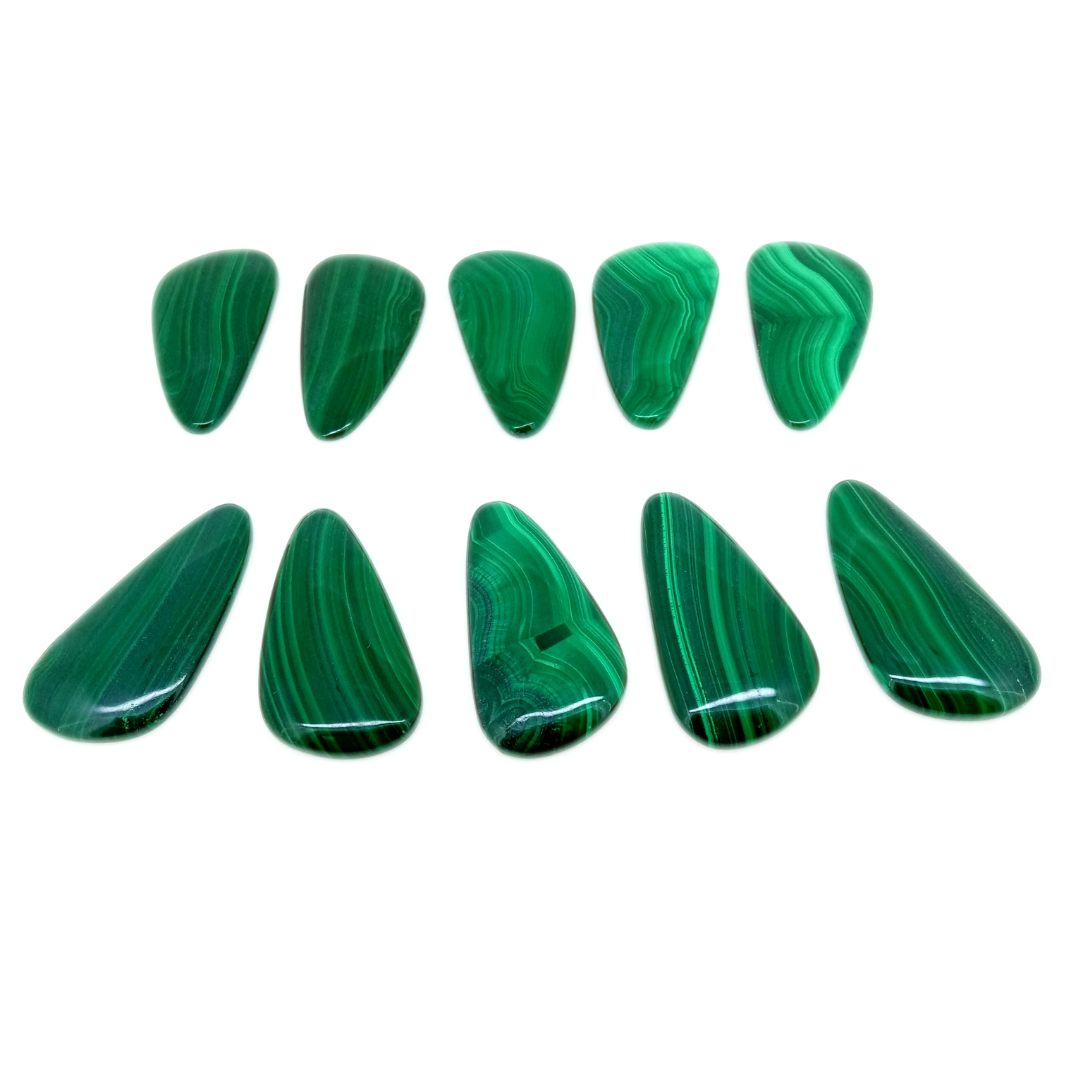 Kalîteya Top Malachite Cabochon Loose Stone Lot Wire Wrap Making Jewelry 10