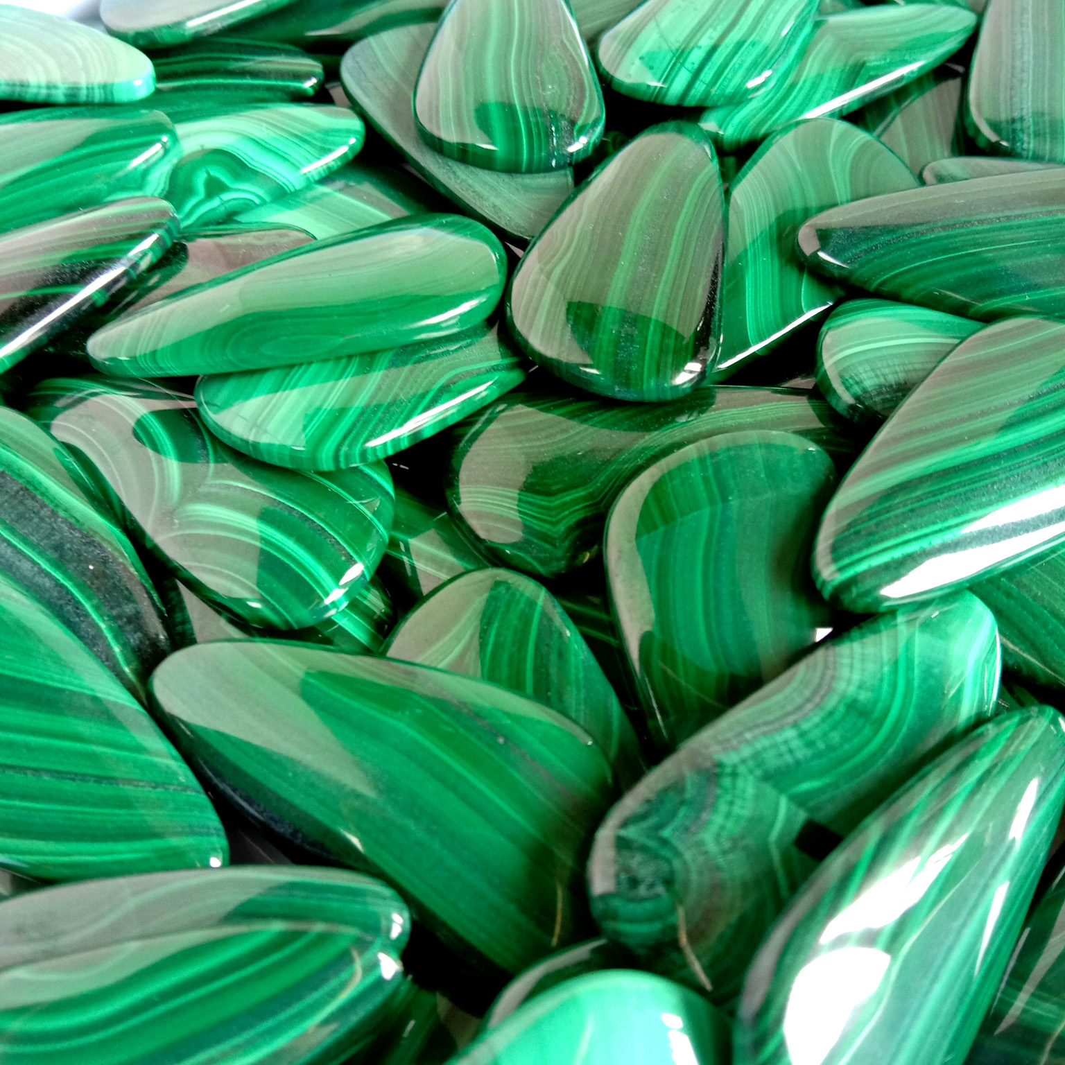 Kalîteya Top Malachite Cabochon Loose Stone Lot Wire Wrap Making Jewelry 13