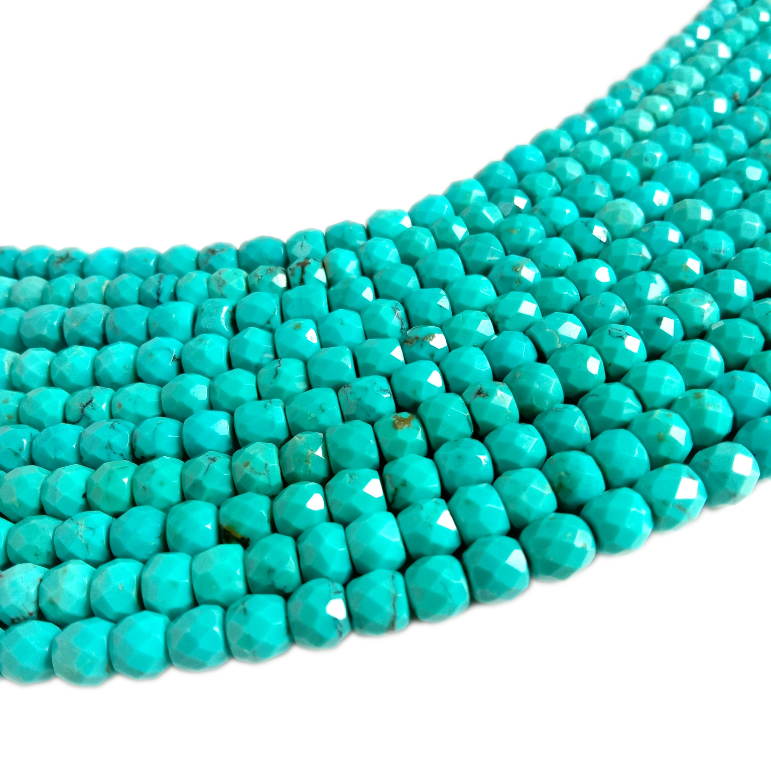 Lejoe la Lejoe la Mofumahali Turquoise Kereiti ea 3A E Faceted Round 6mm Lifaha Tse Lokolohileng 12