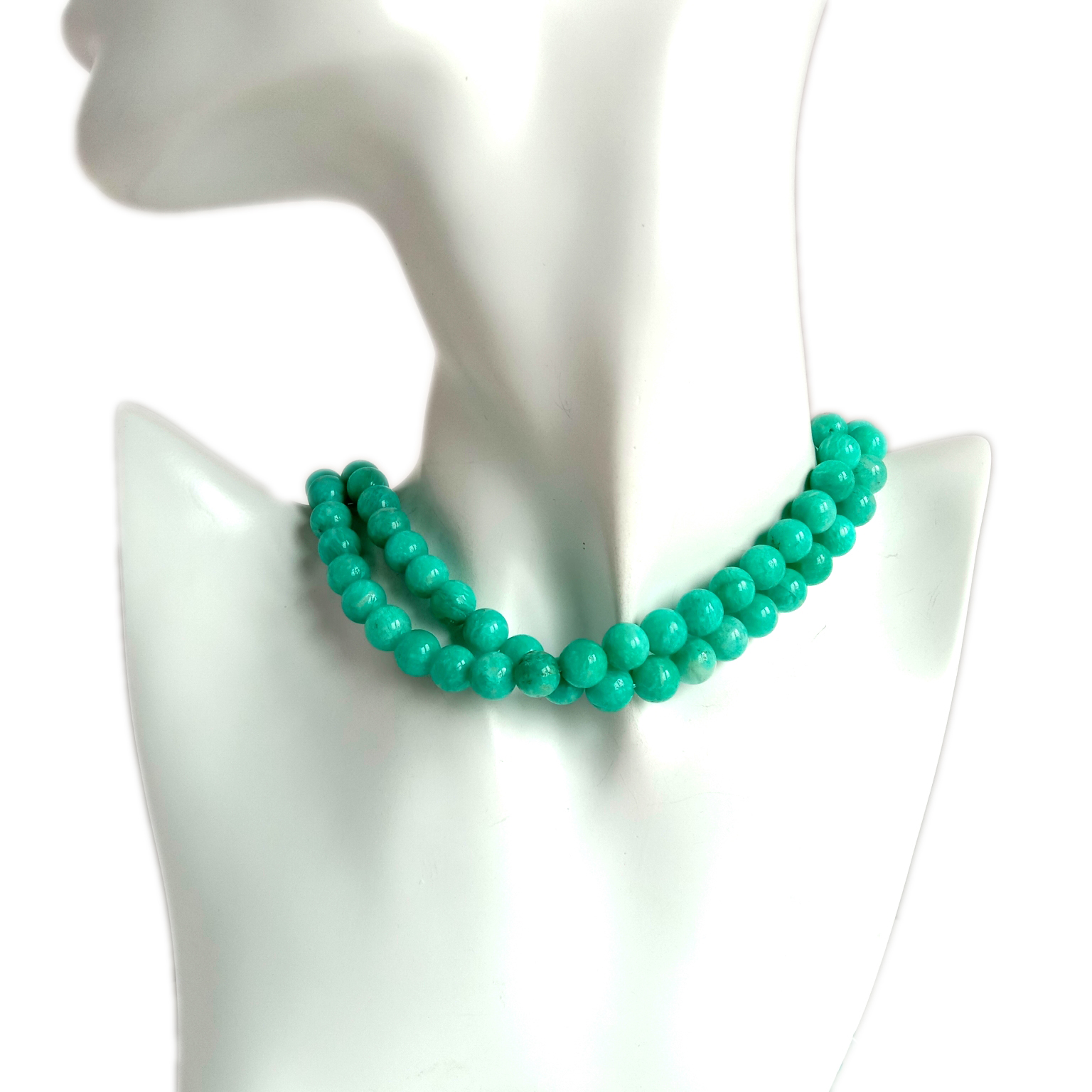 Manik-manik bulat halus Amazonite asli 8mm manik-manik longgar Amazonite alami 11