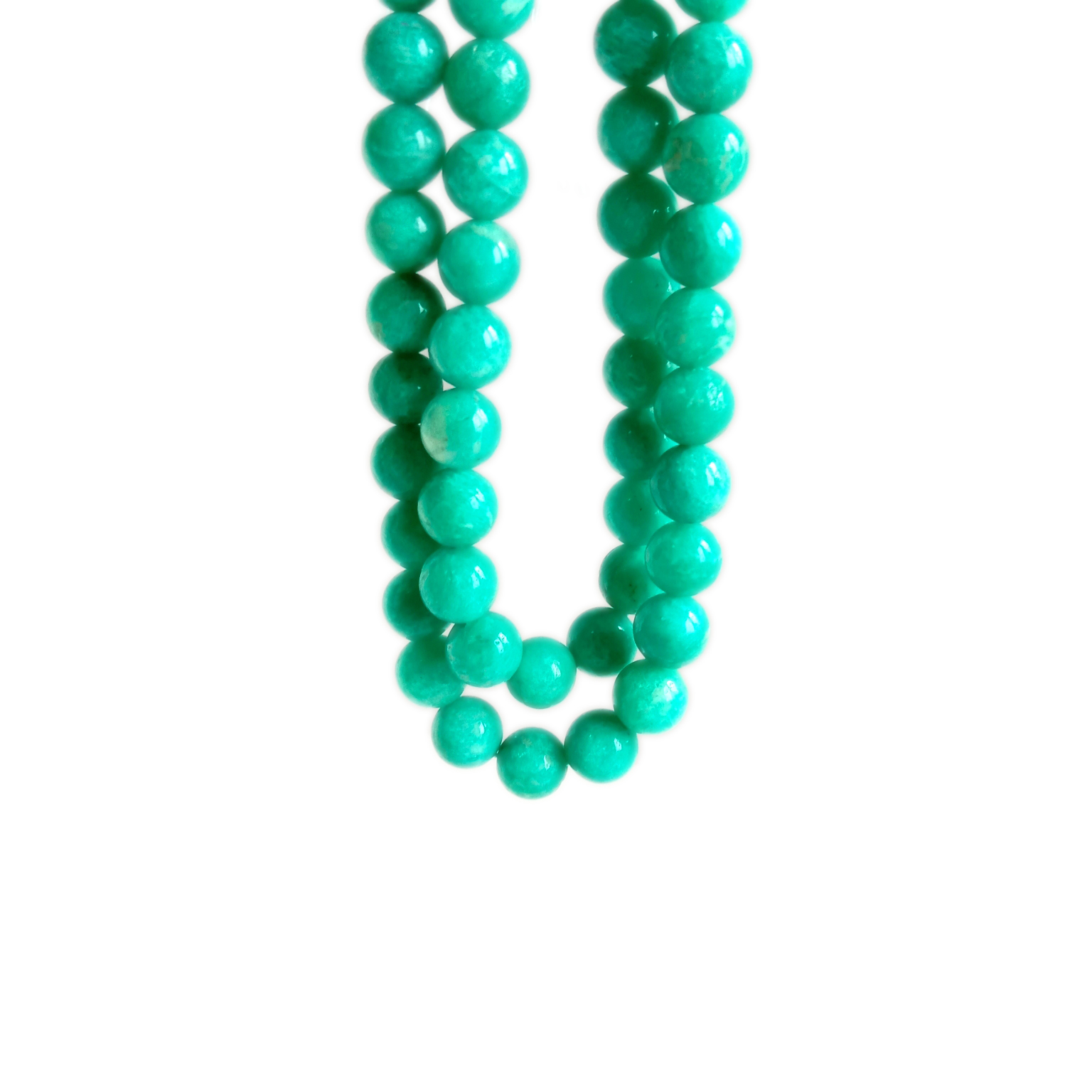 Manik-manik bulat halus Amazonite asli 8mm manik-manik longgar Amazonite alami 13
